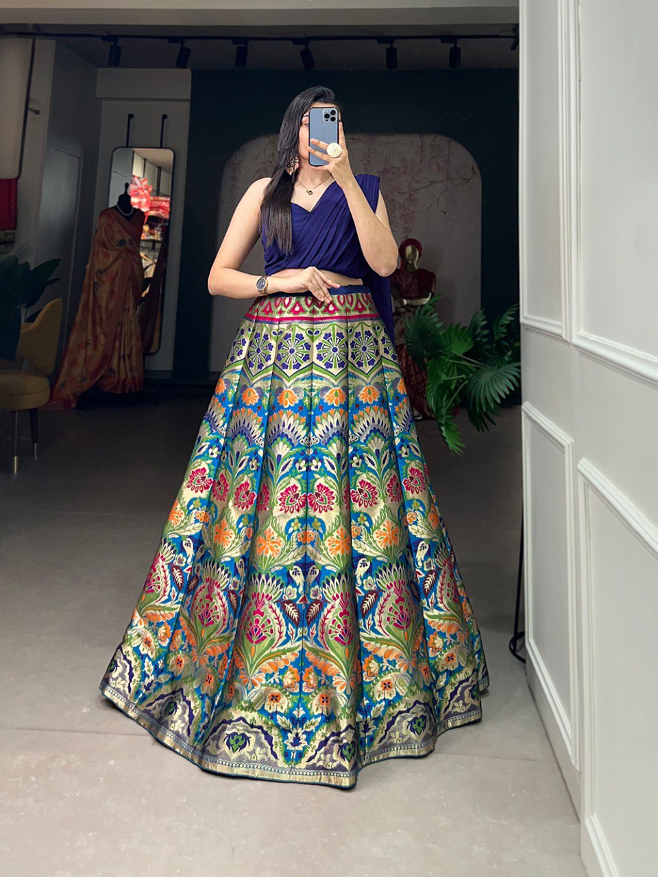 Traditional Wedding Wear Banarasi Silk Lehenga Choli