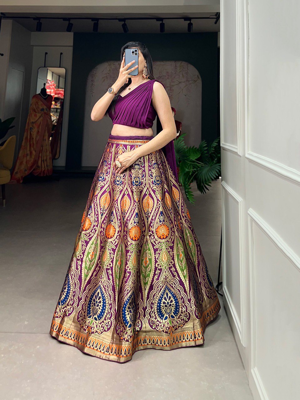 Traditional Wedding Wear Banarasi Silk Lehenga Choli