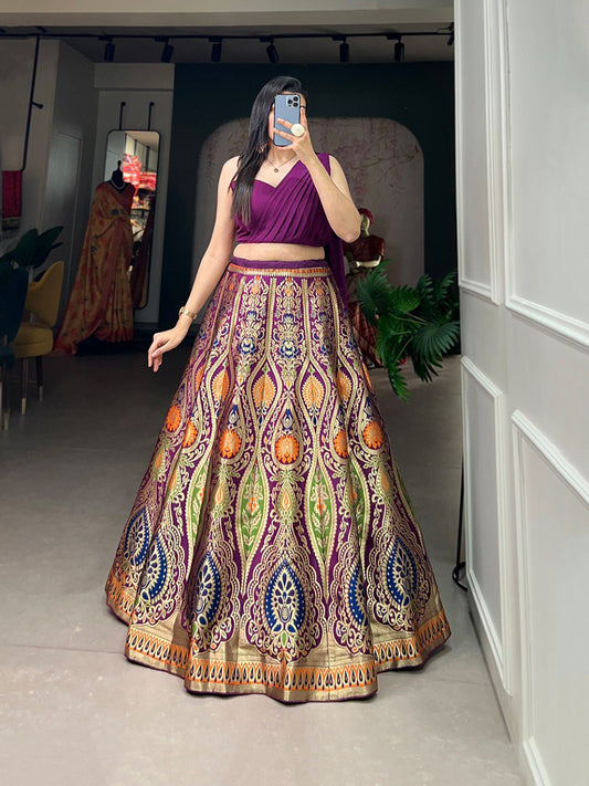 Traditional Wedding Wear Banarasi Silk Lehenga Choli