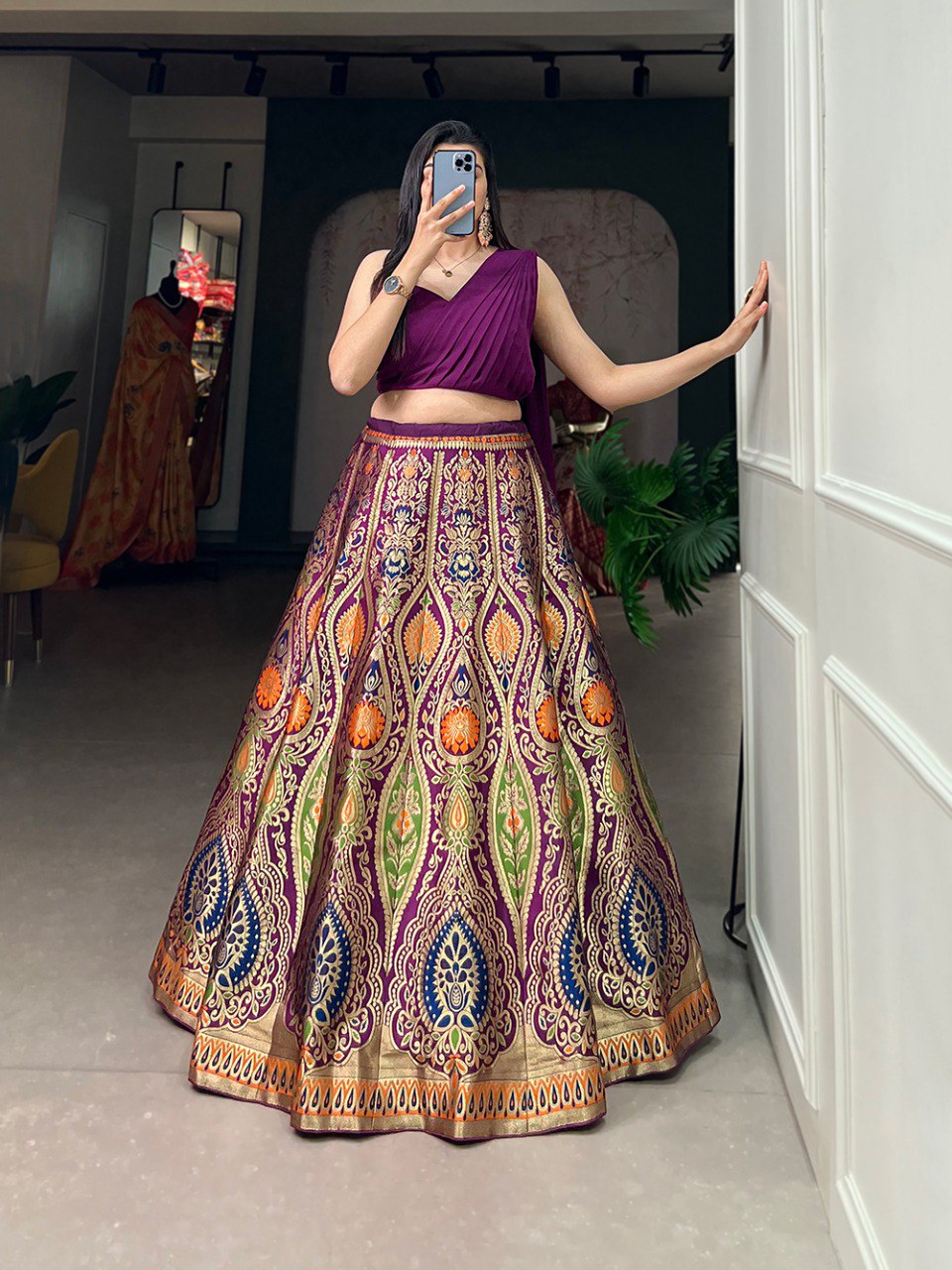 Traditional Wedding Wear Banarasi Silk Lehenga Choli