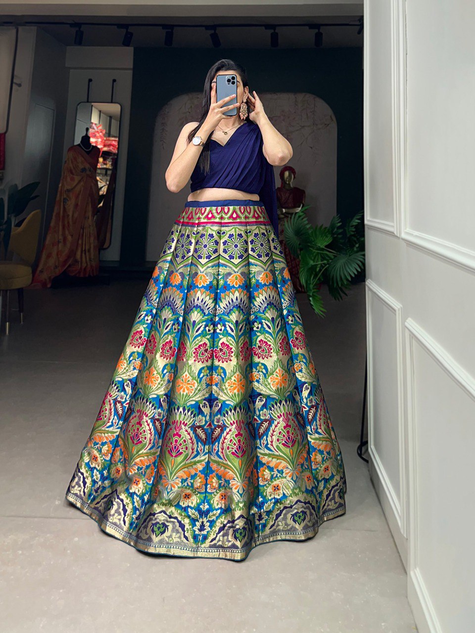 Traditional Wedding Wear Banarasi Silk Lehenga Choli