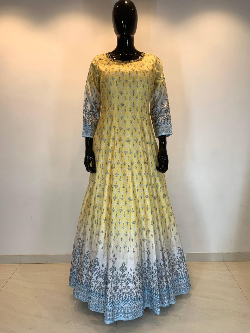 Traditional Wedding Wear Dola Silk Gown