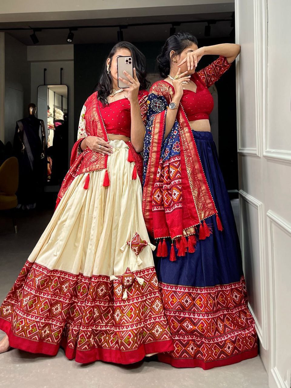 Navy Traditional Wedding Wear Silk Lehenga