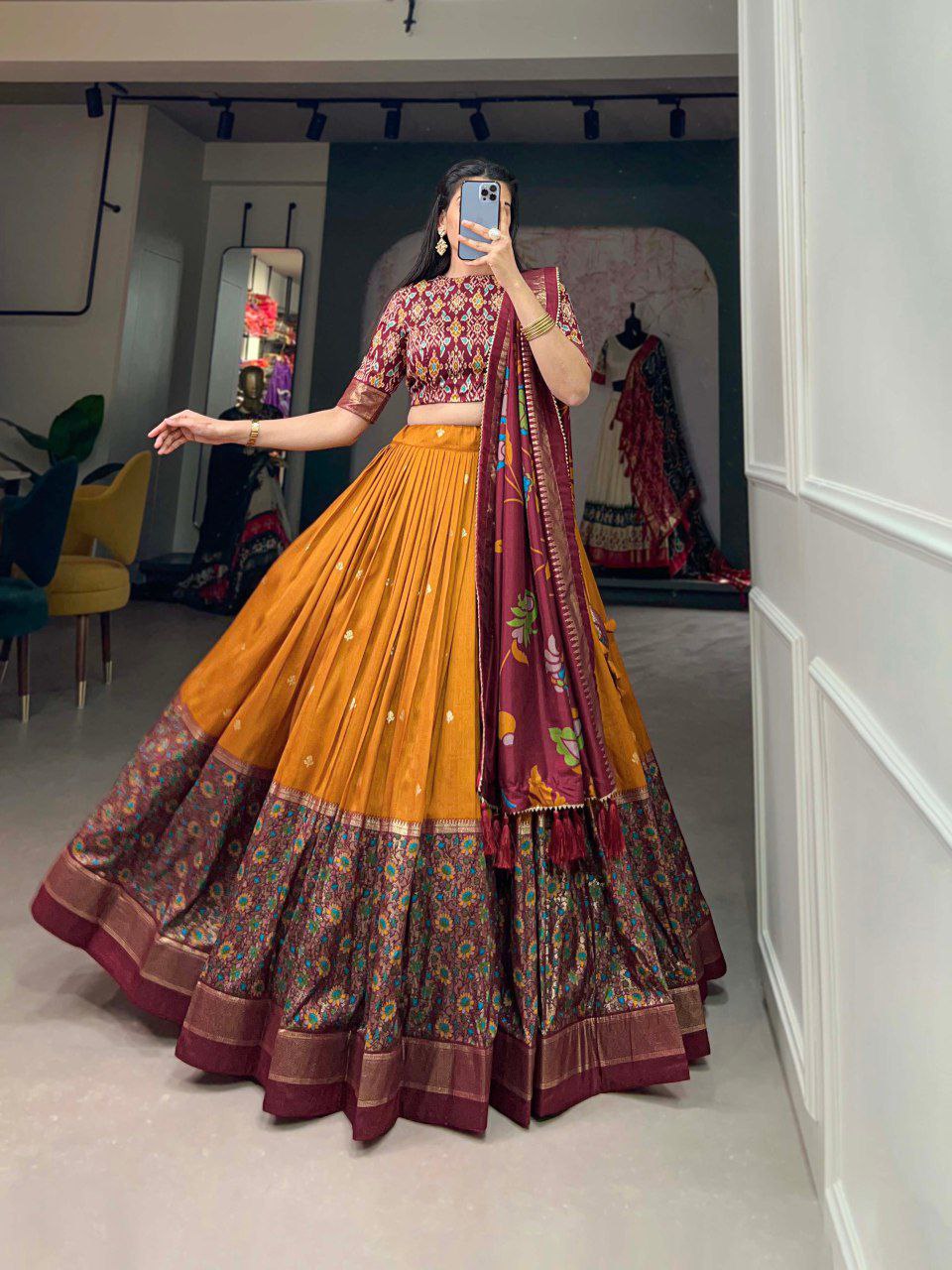 Wedding Wear Dola Silk Lehenga