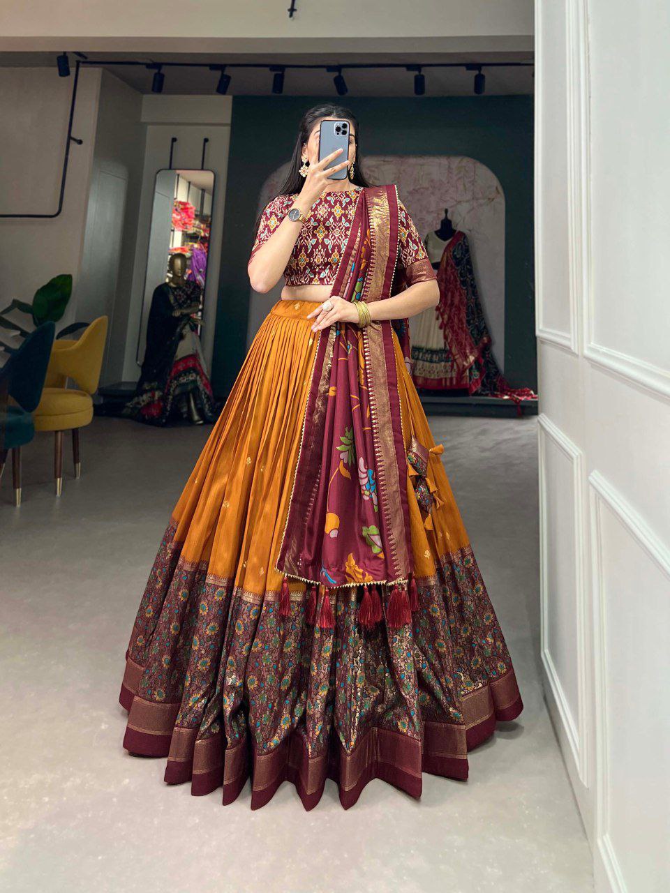 Wedding Wear Dola Silk Lehenga