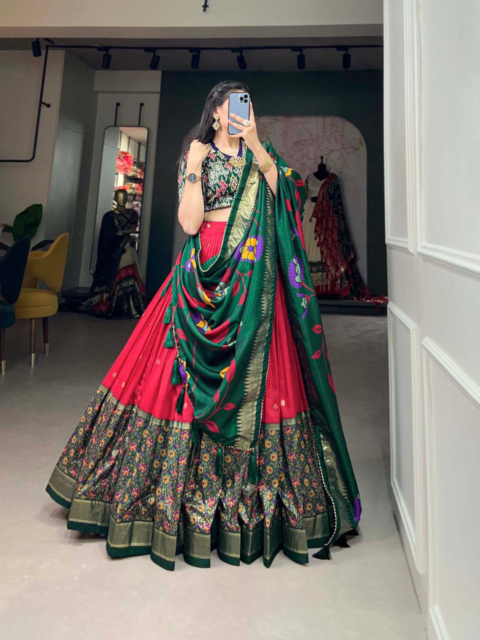 Wedding Wear Dola Silk Lehenga