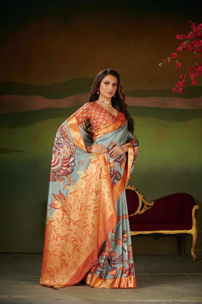 Wedding Wear Dola Silk Saree