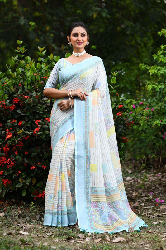 Wedding Wear Linen Saree