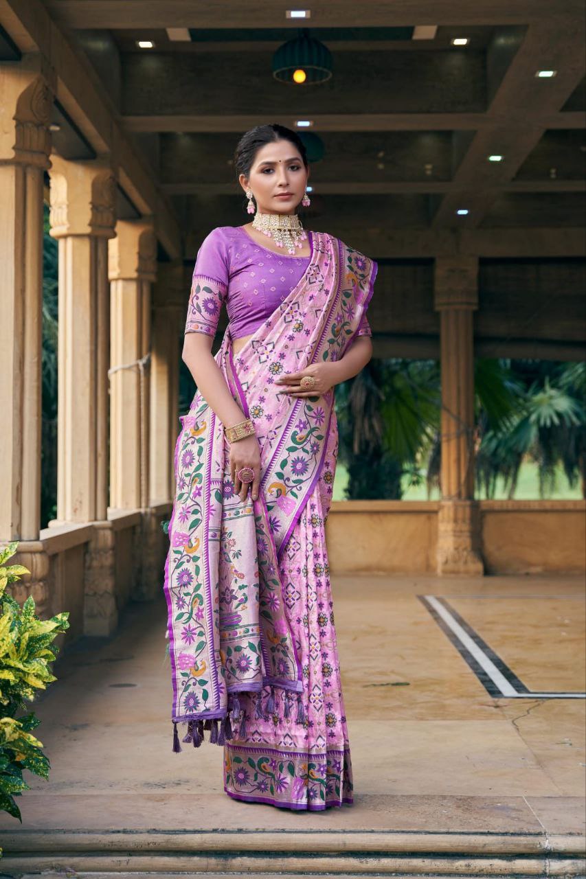 Pink Wedding Wear Paithani Silk Saree