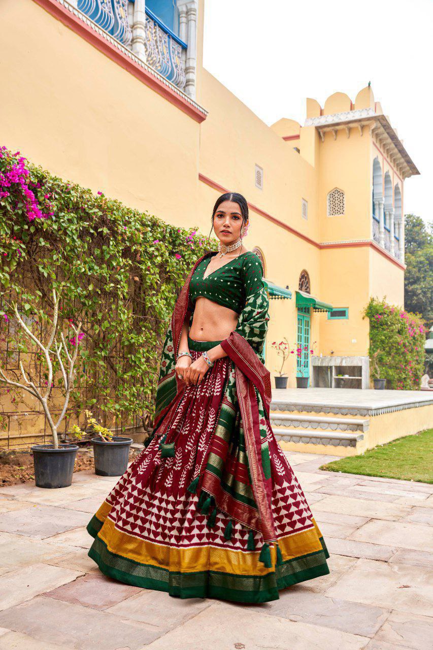 Wedding Wear Patola Printed Lehenga