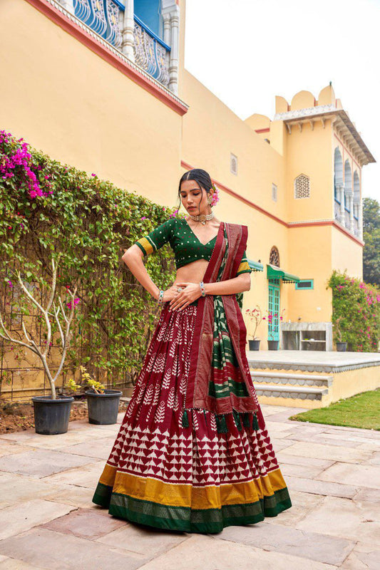 Wedding Wear Patola Printed Lehenga