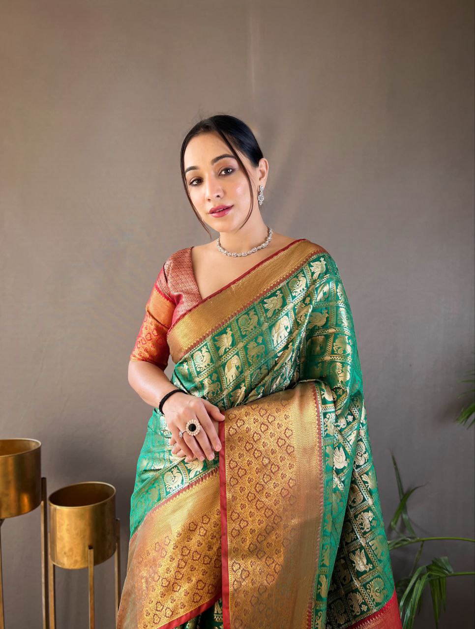 Green Wedding Wear Pattu Silk Saree