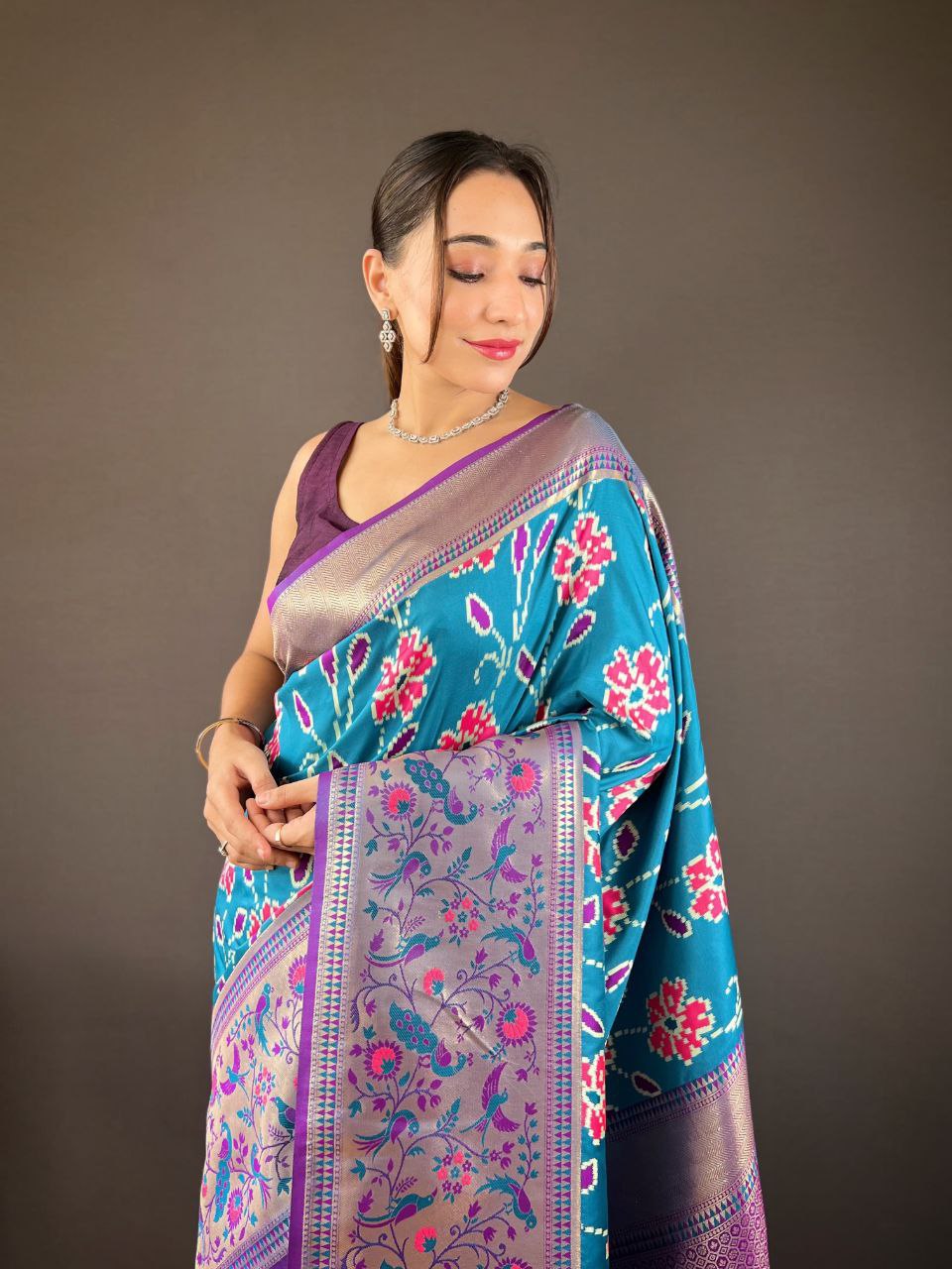 Sky Wedding Wear Silk Saree