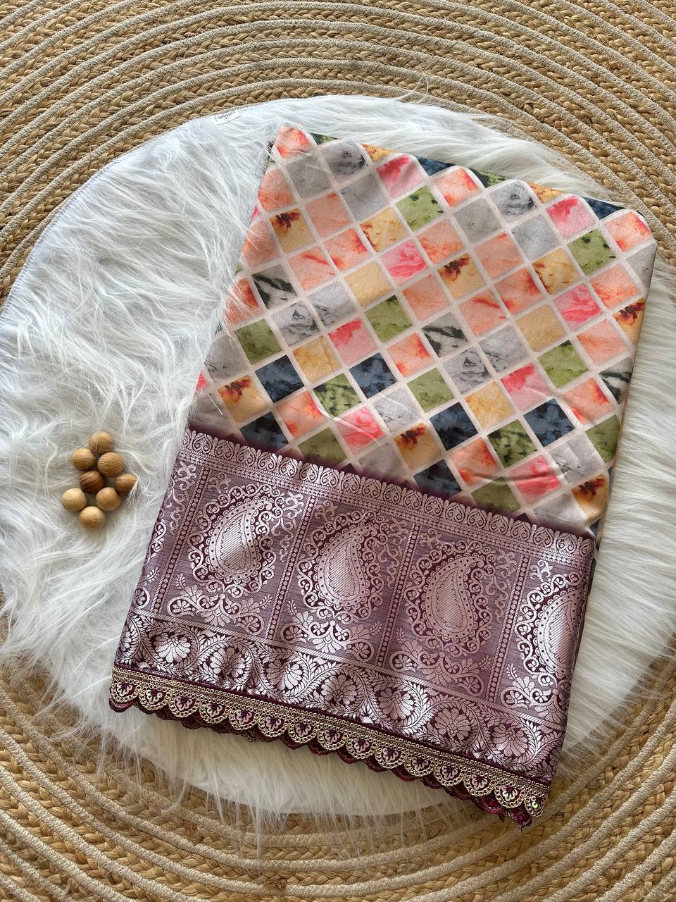 Wedding Wear Tussar Dola Satin Silk Saree