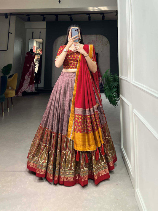 Wedding Wear Tussar Silk Lehenga