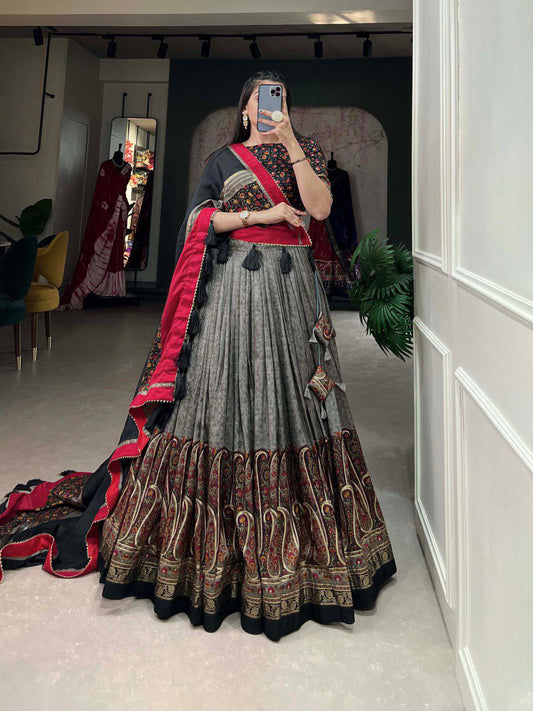 Wedding Wear Tussar Silk Lehenga