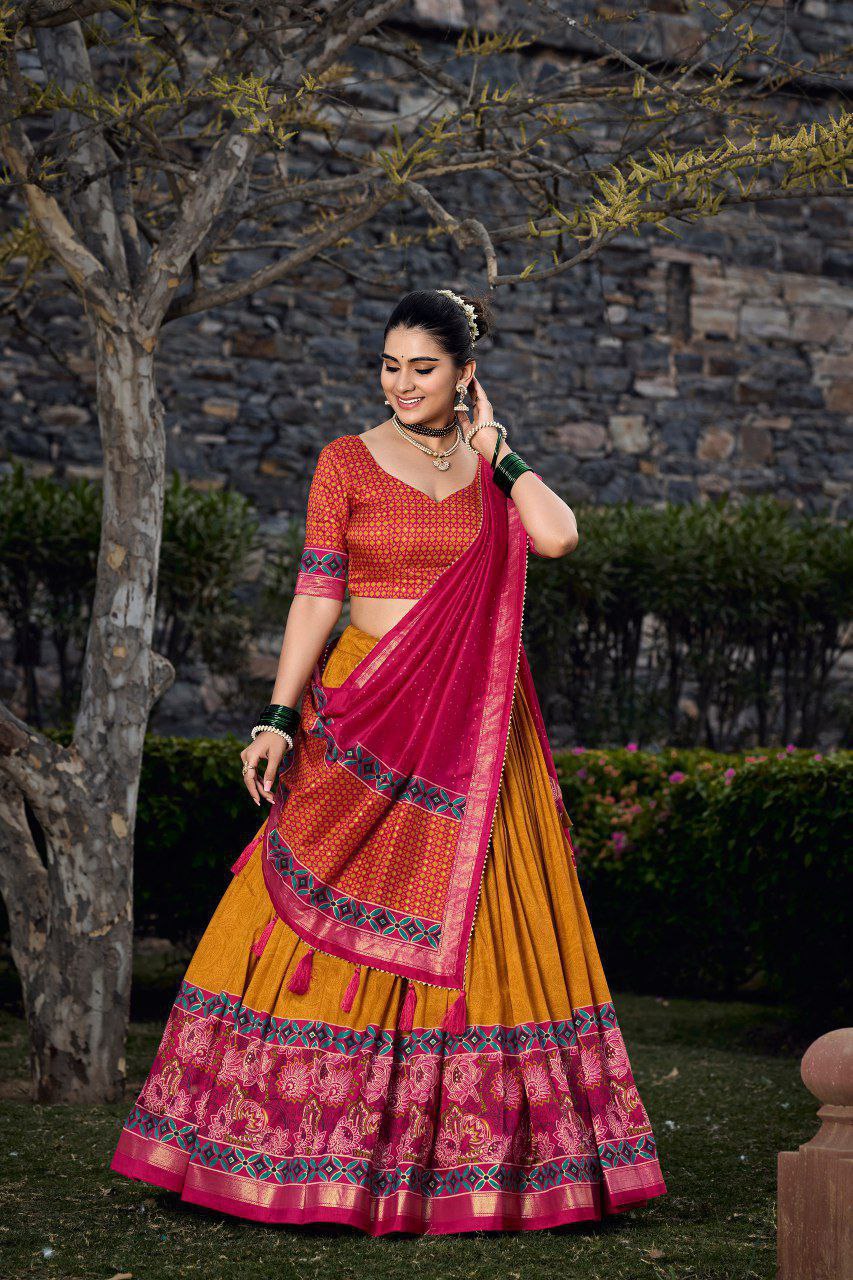 Wedding Wear Tussar Silk Lehenga