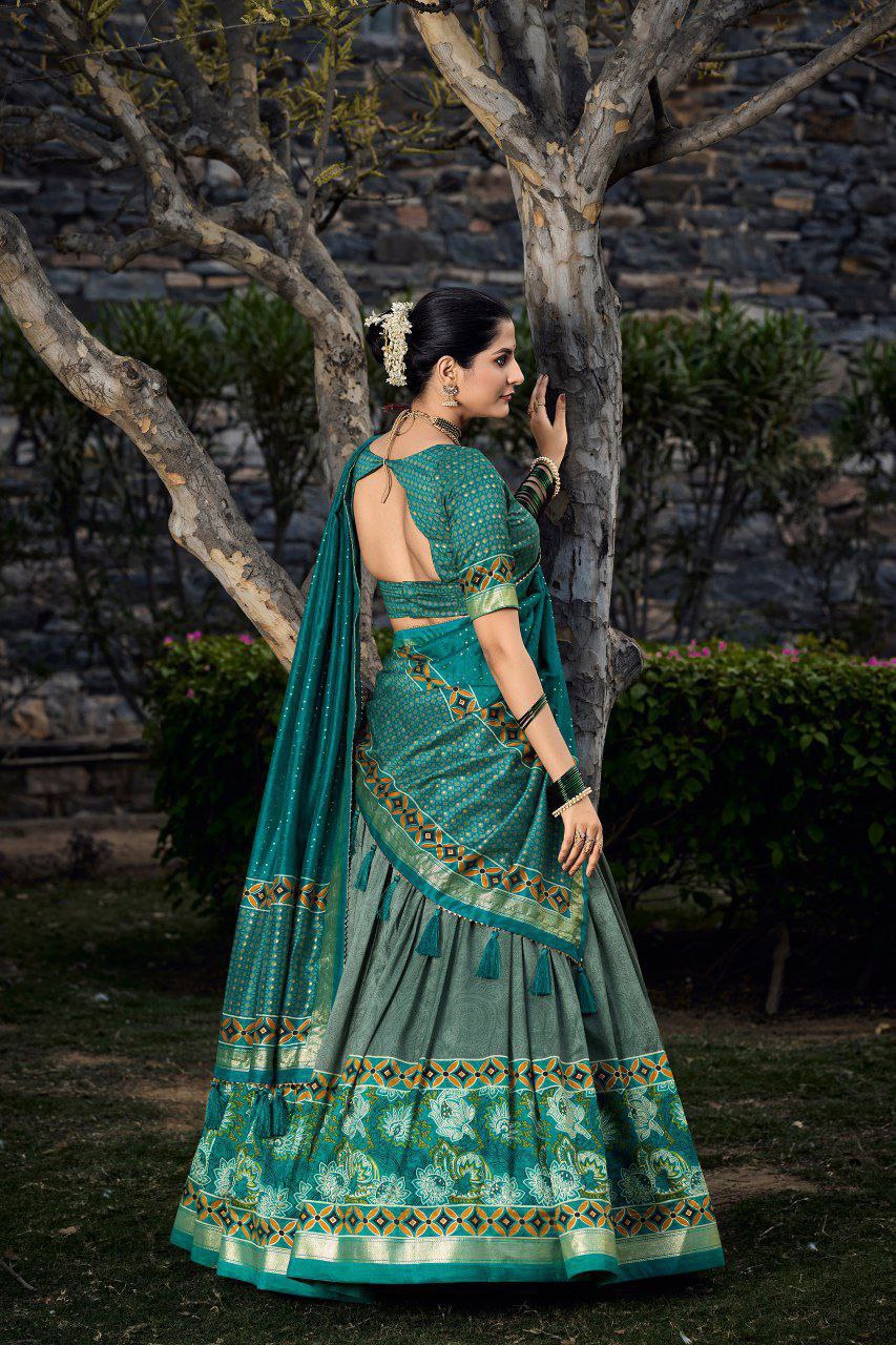 Wedding Wear Tussar Silk Lehenga