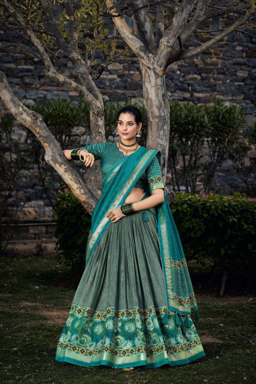 Wedding Wear Tussar Silk Lehenga