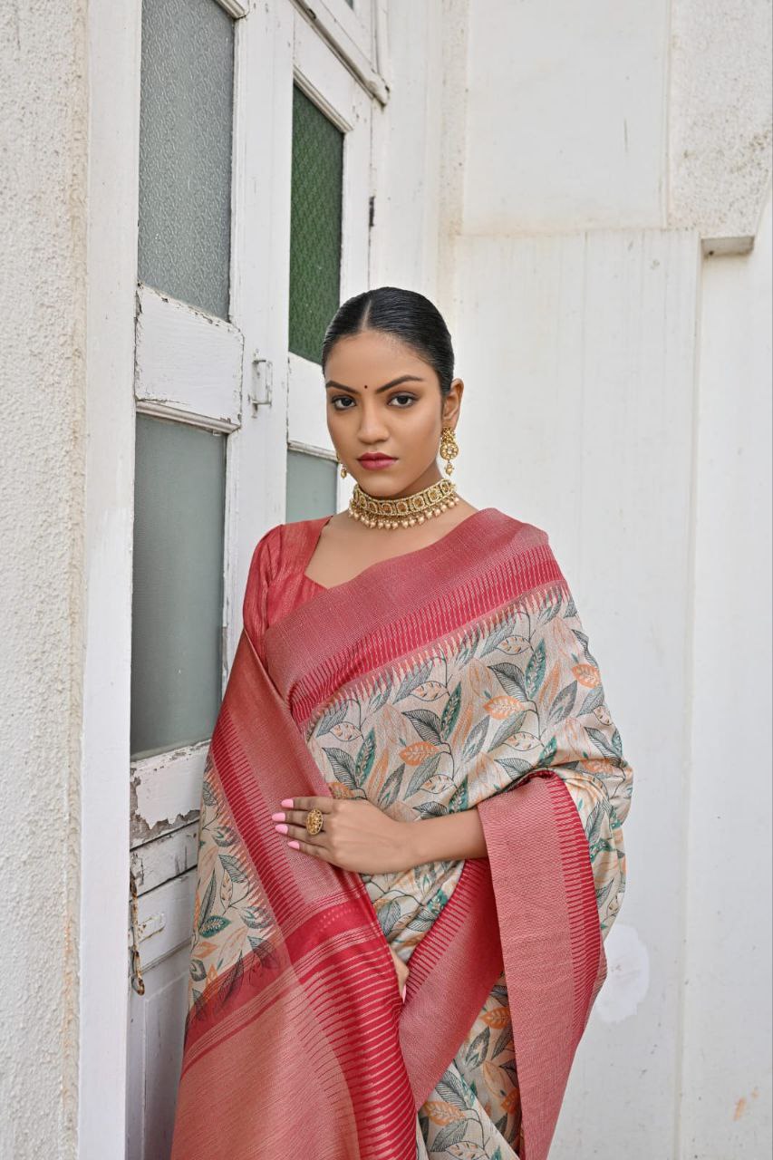 Wedding Wear Tussar Silk Saree