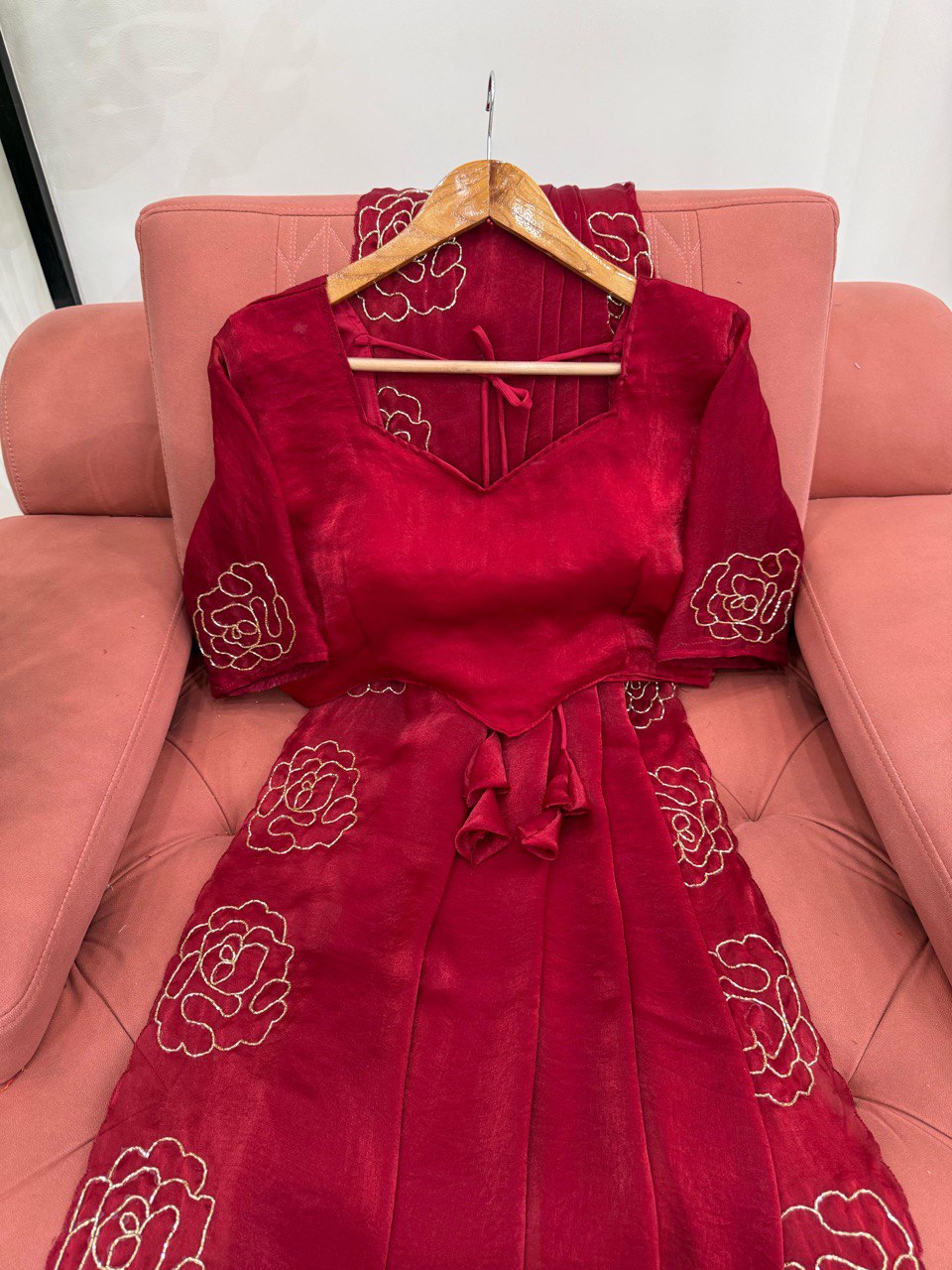 Wine Red jimmy Choo Silk Saree