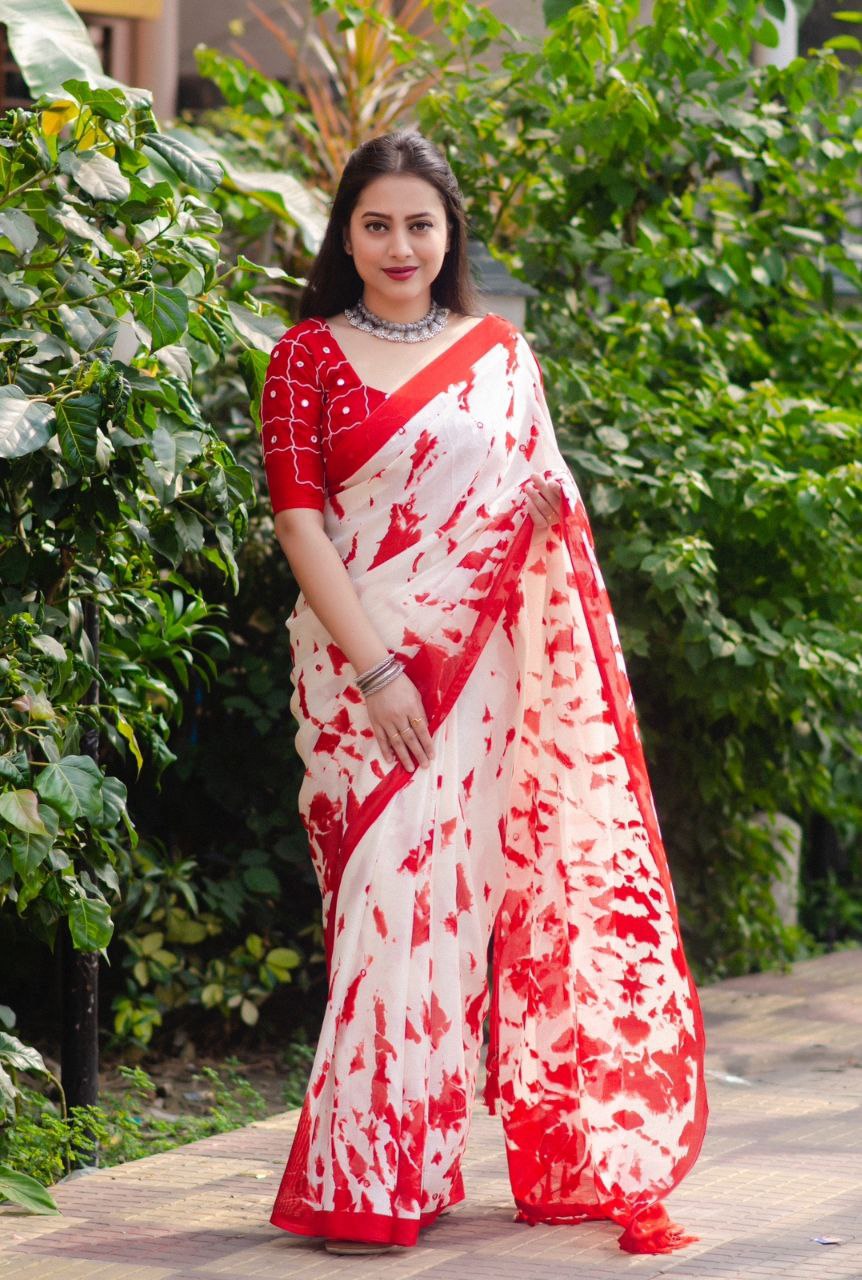 Buy DESIGNER JUTE SILK SAREE WITH FANCY LOOK at Rs. 999 online from Surati  Fabric designer sarees : SF- AF REDS