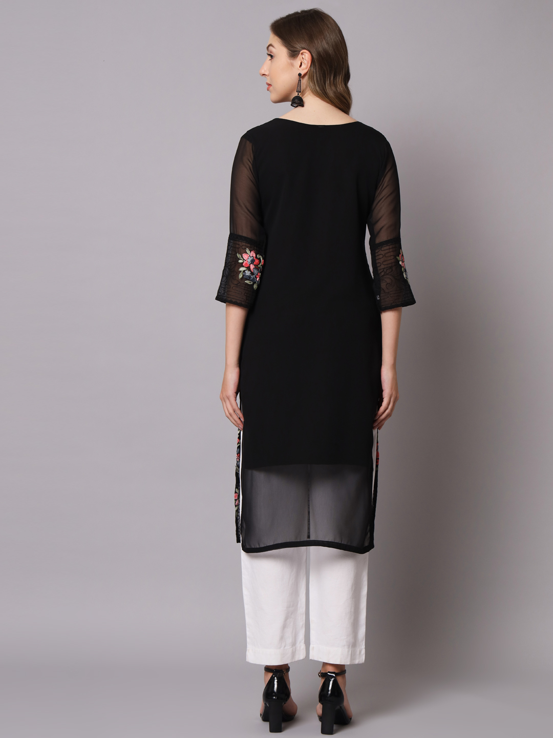 Details more than 78 black netted kurti latest