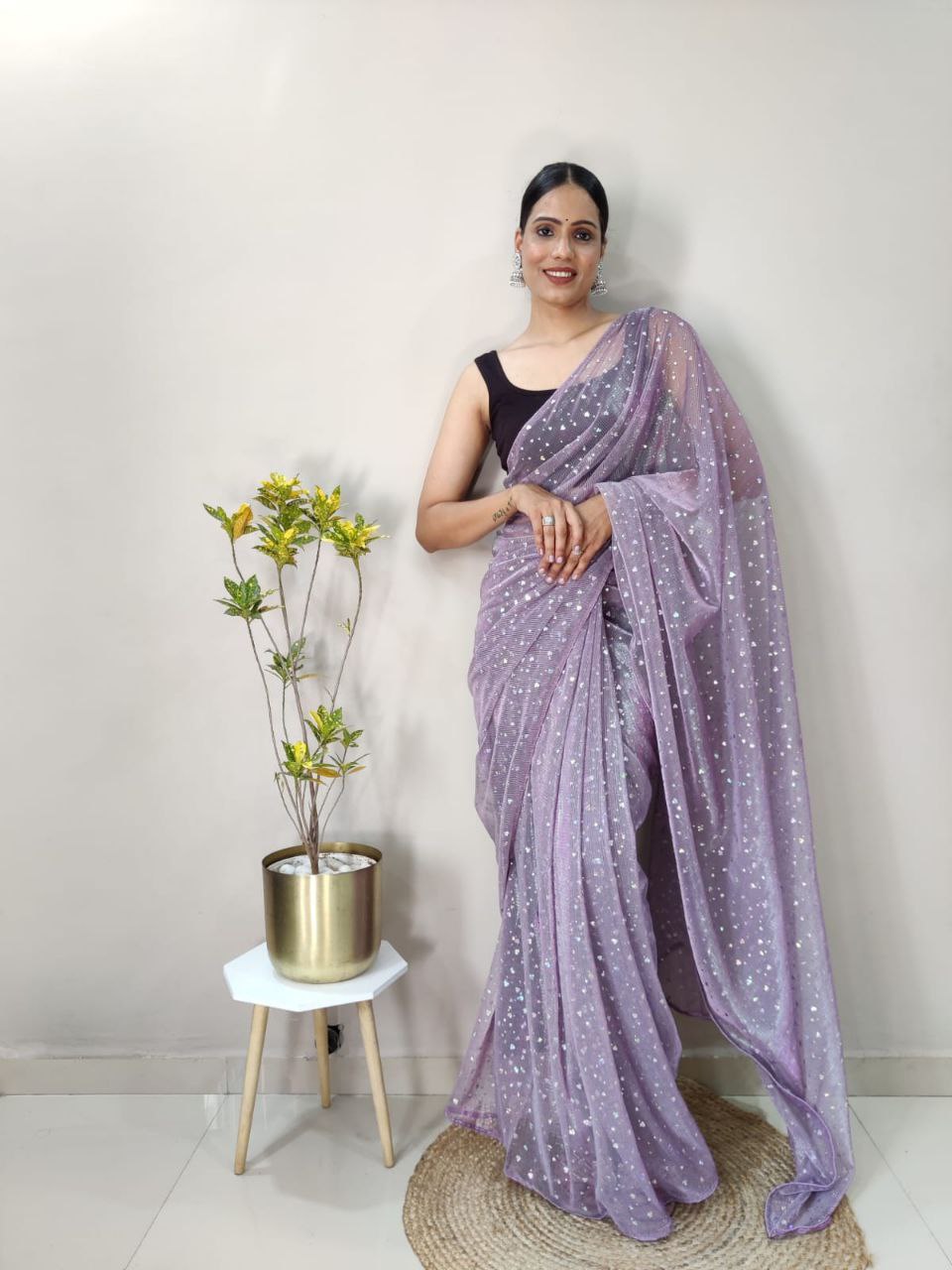 Stylish Fancy Imported Netting Saree