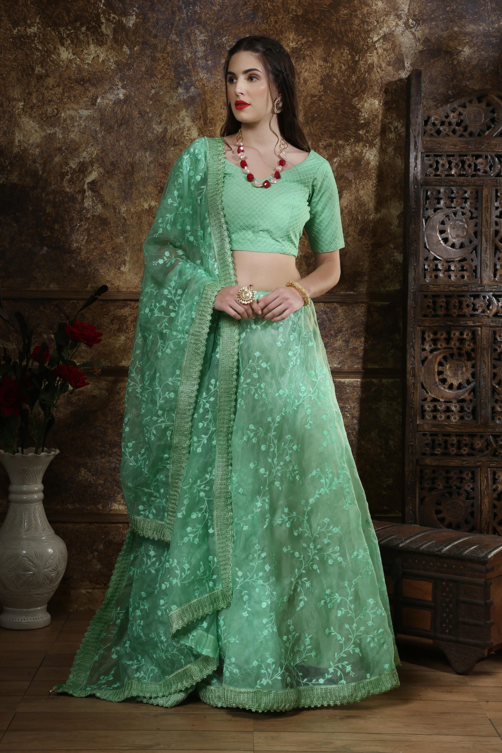 Buy Green Lehenga Choli Sets for Women by FUSIONIC Online | Ajio.com