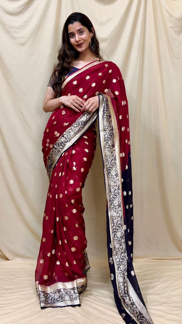 Buy Aadvika Maroon Woven Design Banarasi Silk Saree With Blouse Piece |  saree| saree for women| sarees| Sarees latest | sari Online at Best Prices  in India - JioMart.