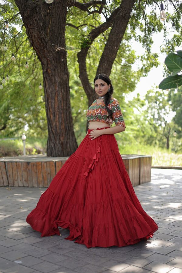 Stylish Red Navaratri Chaniya Choli