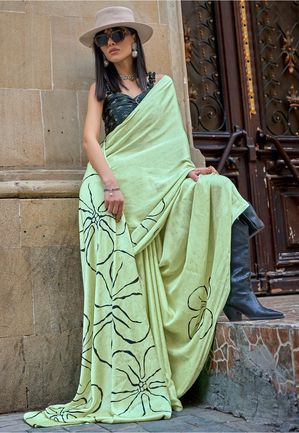 Stylish Satin Silk Saree | Sari | Saree | Me99
