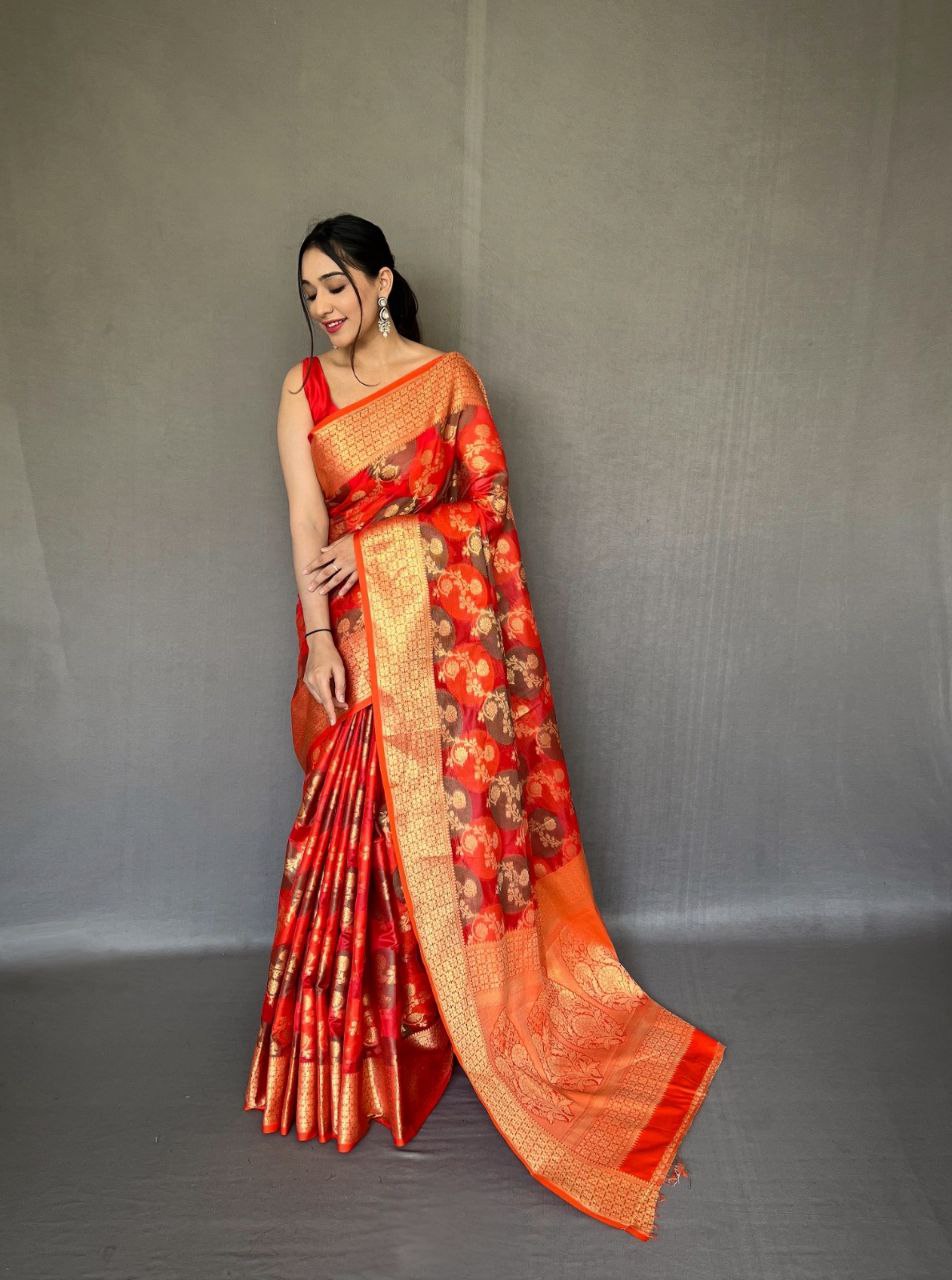 Pure Tissue Silk Saree With Blouse