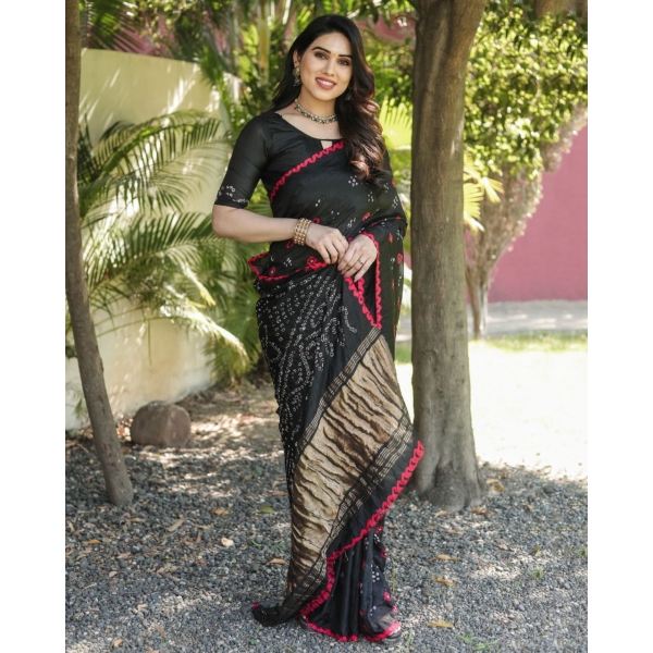 bandhani saree blouse designs