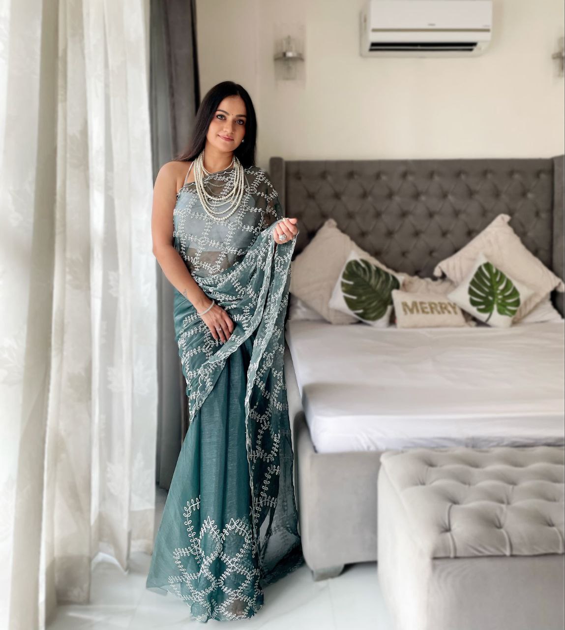 Bollywood Shimmer Silk Saree For Wedding