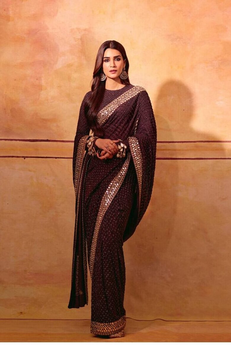 Bollywood Soft Refined Georgette Silk Saree | Kriti Sanon Designer Saree