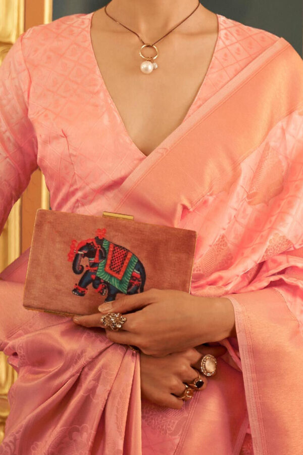 Woven art silk saree for wedding
