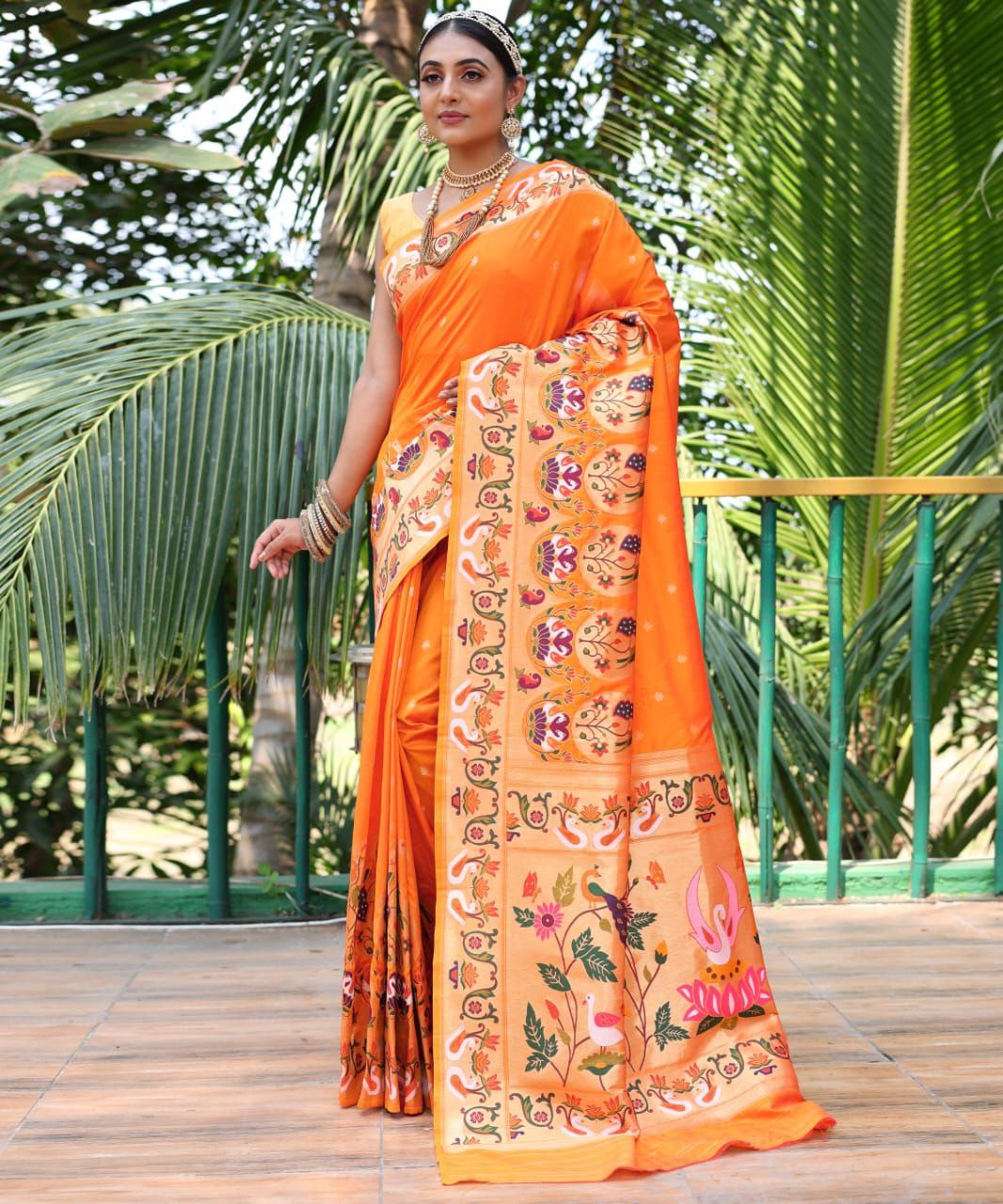 Buy Designer Bridal Pure Paithani Silk Handloom Wedding Sarees Online –  Sunasa
