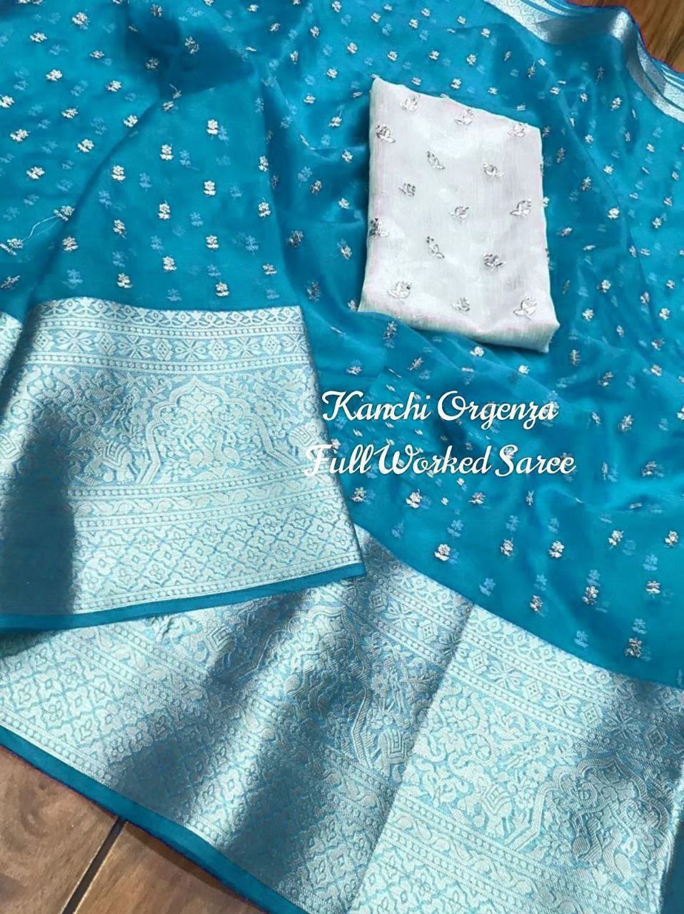 PURE ORGANZA KANCHI BORDER-OP429 – Gayathri Reddy Traditional Designer  Studio