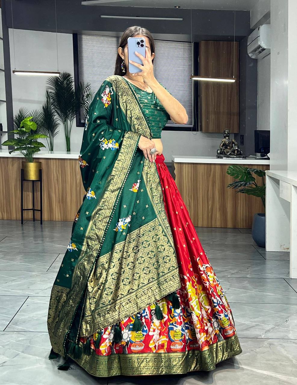 Wedding Wear Green Lehenga Choli, Indian Traditional Lengha Function Wear  South Indian Style Lehengas, Vichitra Silk Lehenga Indian Dress - Etsy